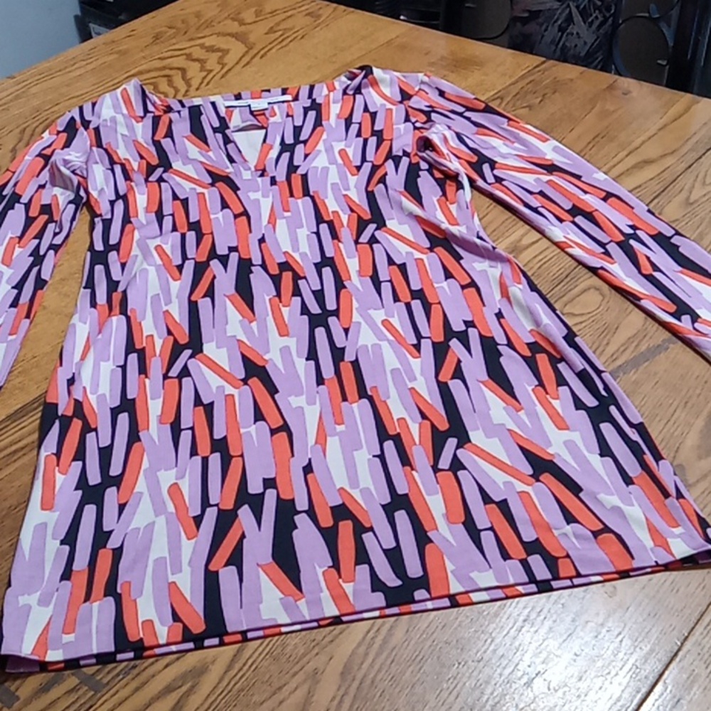 Diane Von Furstenberg  Womens 4 Dress SILK Long Sleeves Used Preowned